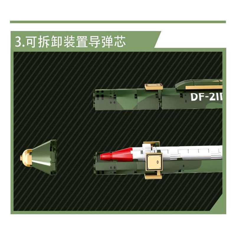 LE YI 82001 XE TÊN LỬA ĐẠN ĐẠO CHỐNG HẠM DONGFENG 21D bộ đồ chơi xếp lắp ráp ghép mô hình Military Army DF-21D ANTI-SHIP BALLISTIC MISSILE Quân Sự Bộ Đội 1208 khối