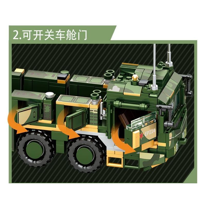 LE YI 82001 XE TÊN LỬA ĐẠN ĐẠO CHỐNG HẠM DONGFENG 21D bộ đồ chơi xếp lắp ráp ghép mô hình Military Army DF-21D ANTI-SHIP BALLISTIC MISSILE Quân Sự Bộ Đội 1208 khối