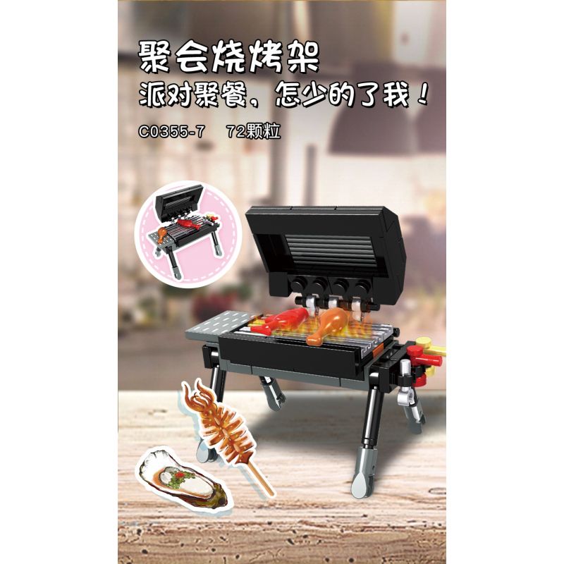 WOMA C0355 0355 DỤNG CỤ NHÀ BẾP MINI 8 MẪU bộ đồ chơi xếp lắp ráp ghép mô hình 579 khối