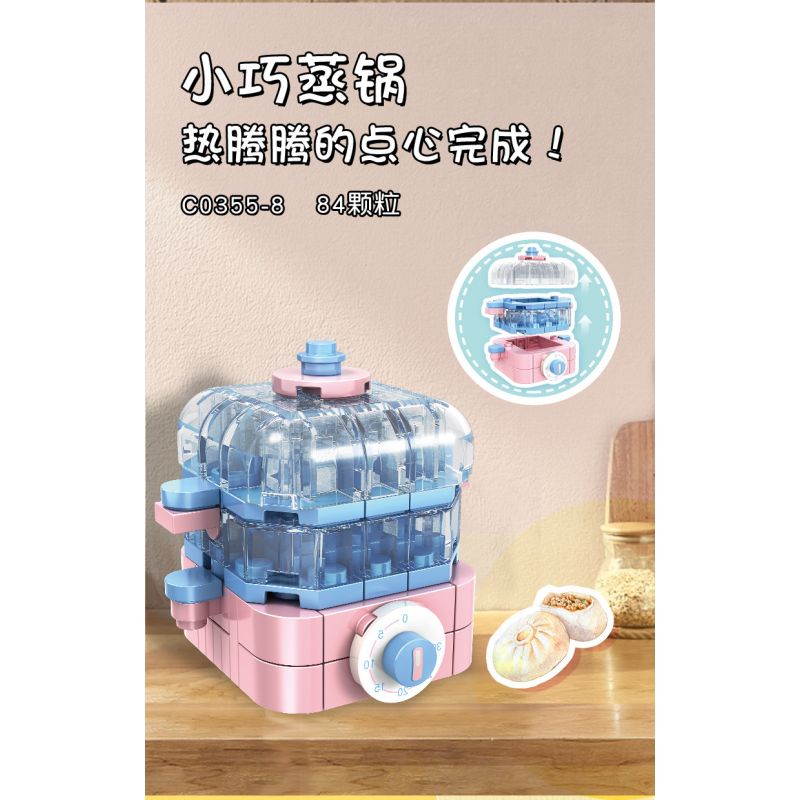 WOMA C0355 0355 DỤNG CỤ NHÀ BẾP MINI 8 MẪU bộ đồ chơi xếp lắp ráp ghép mô hình 579 khối