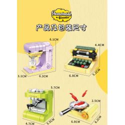 WOMA C0355 0355 DỤNG CỤ NHÀ BẾP MINI 8 MẪU bộ đồ chơi xếp lắp ráp ghép mô hình 579 khối