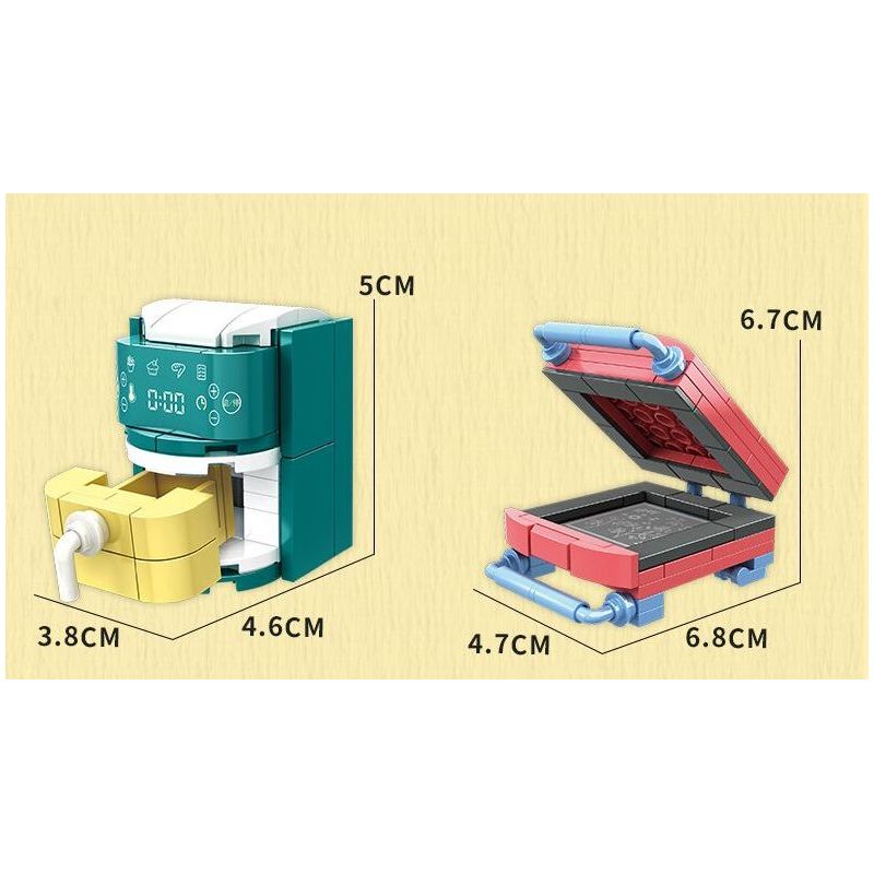 WOMA C0355 0355 DỤNG CỤ NHÀ BẾP MINI 8 MẪU bộ đồ chơi xếp lắp ráp ghép mô hình 579 khối