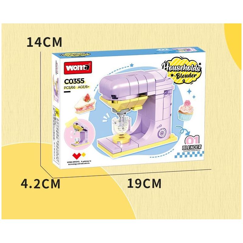 WOMA C0355 0355 DỤNG CỤ NHÀ BẾP MINI 8 MẪU bộ đồ chơi xếp lắp ráp ghép mô hình 579 khối