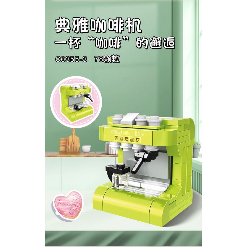 WOMA C0355 0355 DỤNG CỤ NHÀ BẾP MINI 8 MẪU bộ đồ chơi xếp lắp ráp ghép mô hình 579 khối