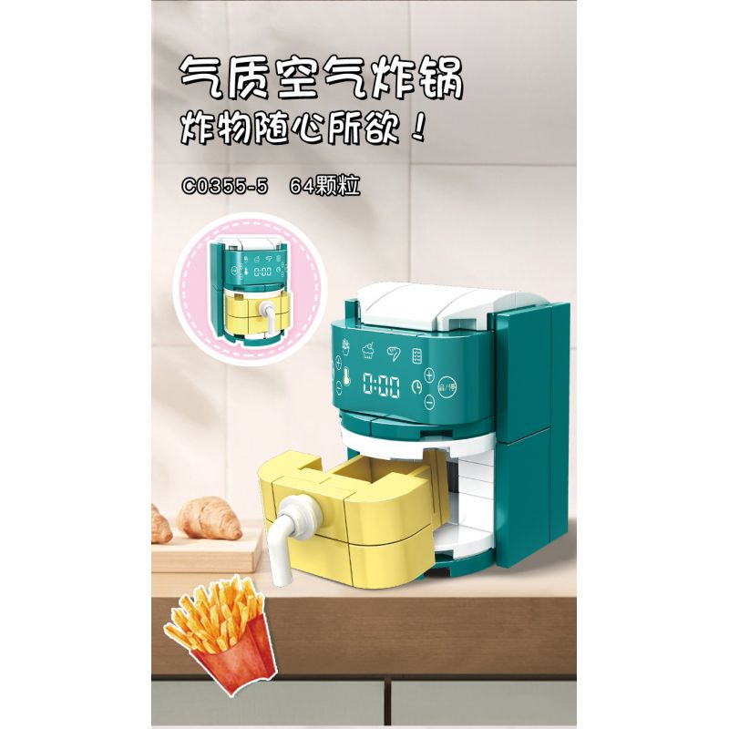 WOMA C0355 0355 DỤNG CỤ NHÀ BẾP MINI 8 MẪU bộ đồ chơi xếp lắp ráp ghép mô hình 579 khối