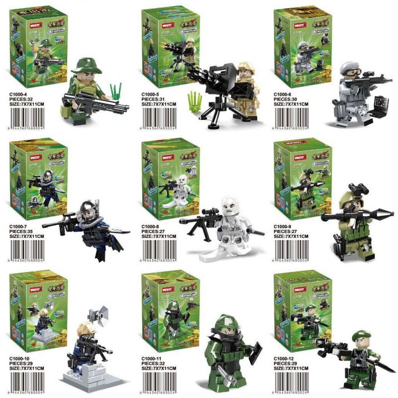 WOMA C1000 1000 TOÀN QUÂN TẤN CÔNG 12 KIỂU bộ đồ chơi xếp lắp ráp ghép mô hình Military Army Quân Sự Bộ Đội 363 khối