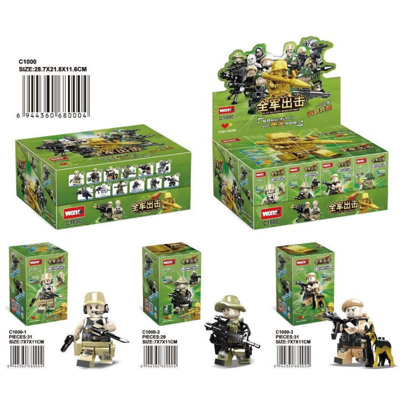 WOMA C1000 1000 TOÀN QUÂN TẤN CÔNG 12 KIỂU bộ đồ chơi xếp lắp ráp ghép mô hình Military Army Quân Sự Bộ Đội 363 khối
