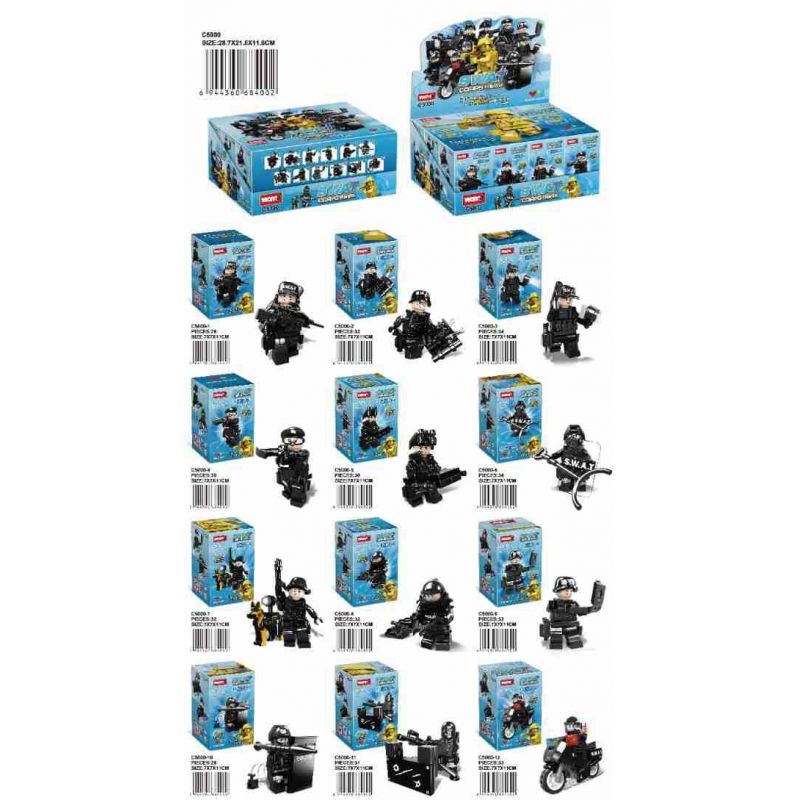 WOMA C5000 5000 MÔ HÌNH ĐỘI SWAT 12 bộ đồ chơi xếp lắp ráp ghép mô hình Military Army Quân Sự Bộ Đội 376 khối