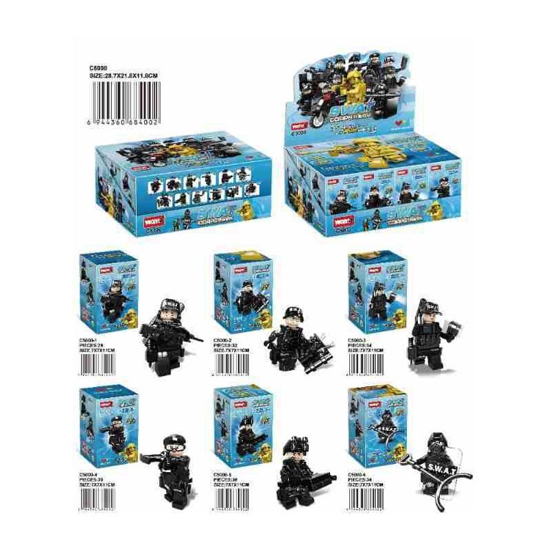 WOMA C5000 5000 MÔ HÌNH ĐỘI SWAT 12 bộ đồ chơi xếp lắp ráp ghép mô hình Military Army Quân Sự Bộ Đội 376 khối