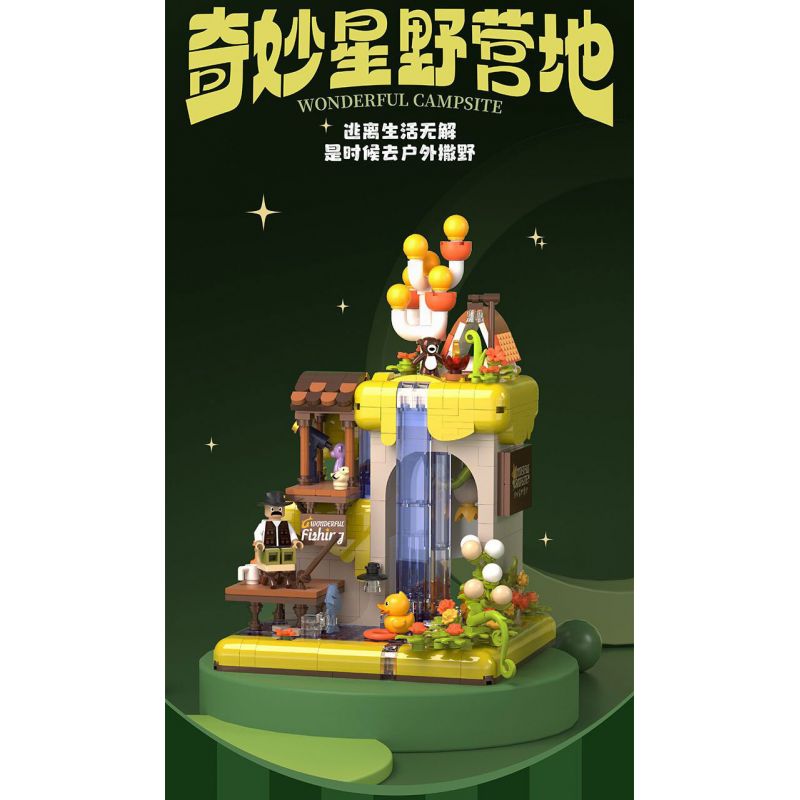 BALODY 21258 KHU CẮM TRẠI WONDER STAR bộ đồ chơi xếp lắp ráp ghép mô hình WONDERFUL CAMPSITE 802 khối