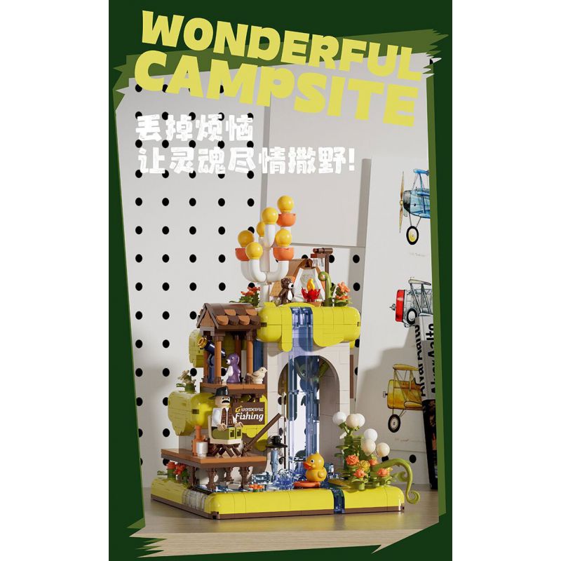 BALODY 21258 KHU CẮM TRẠI WONDER STAR bộ đồ chơi xếp lắp ráp ghép mô hình WONDERFUL CAMPSITE 802 khối
