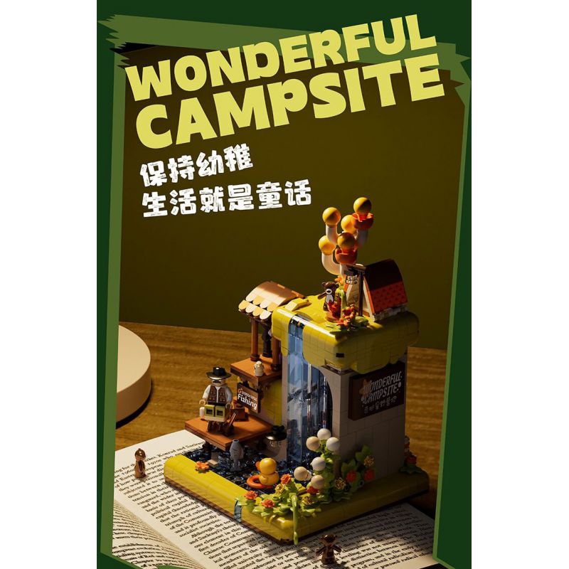 BALODY 21258 KHU CẮM TRẠI WONDER STAR bộ đồ chơi xếp lắp ráp ghép mô hình WONDERFUL CAMPSITE 802 khối