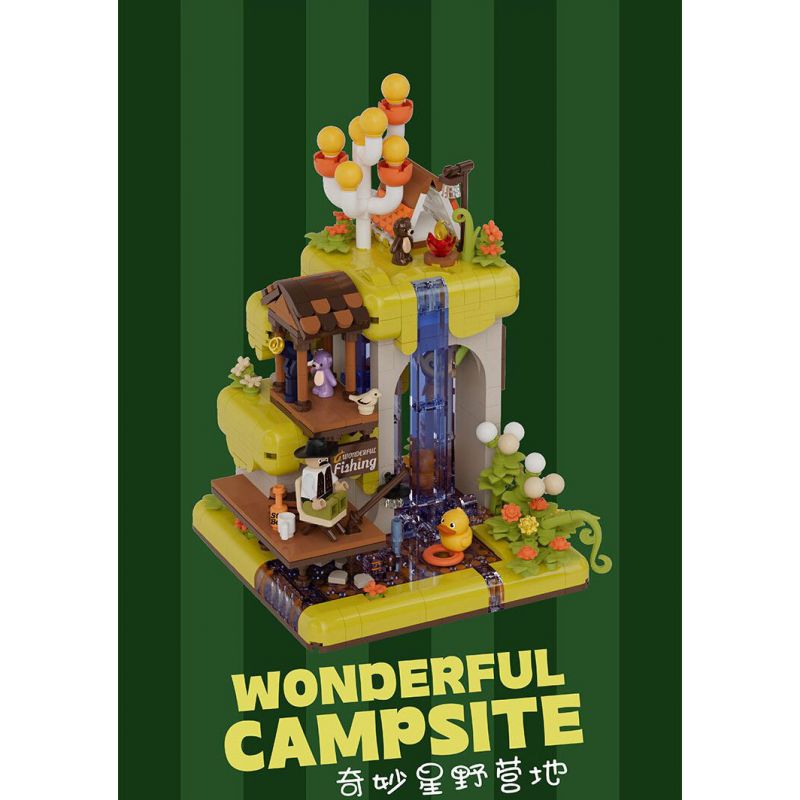 BALODY 21258 KHU CẮM TRẠI WONDER STAR bộ đồ chơi xếp lắp ráp ghép mô hình WONDERFUL CAMPSITE 802 khối