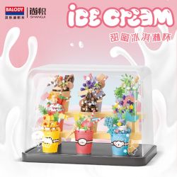 BALODY 16358 LY KEM NGỌT NGÀO 6 LOẠI bộ đồ chơi xếp lắp ráp ghép mô hình 830 khối