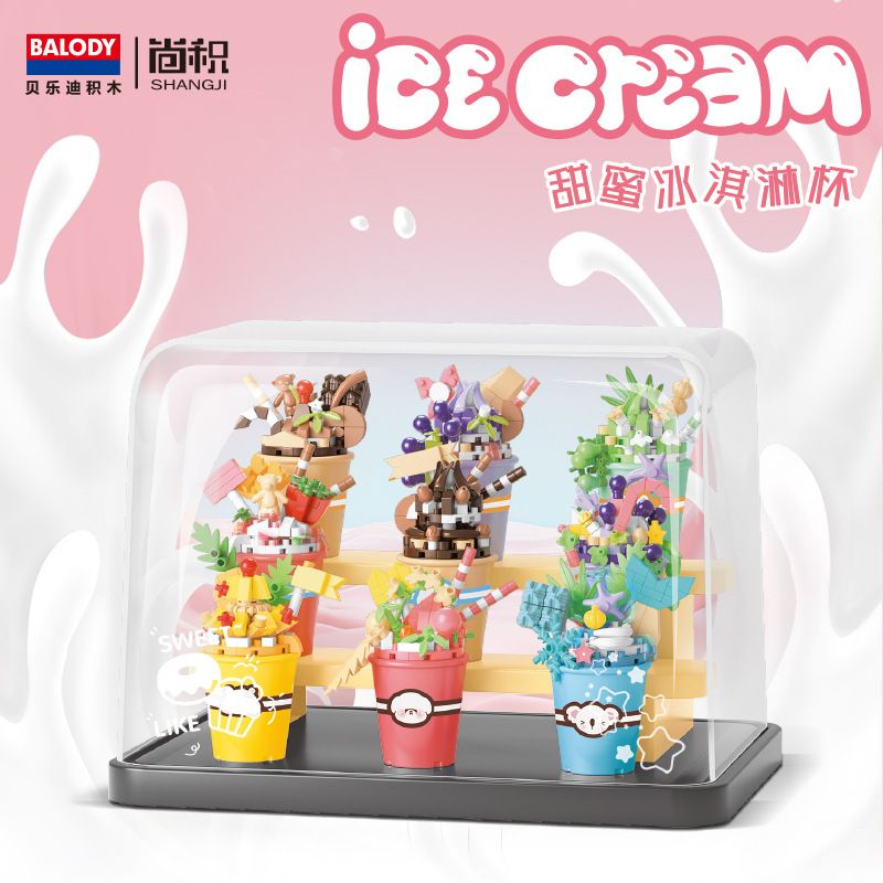 BALODY 16358 LY KEM NGỌT NGÀO 6 LOẠI bộ đồ chơi xếp lắp ráp ghép mô hình 830 khối
