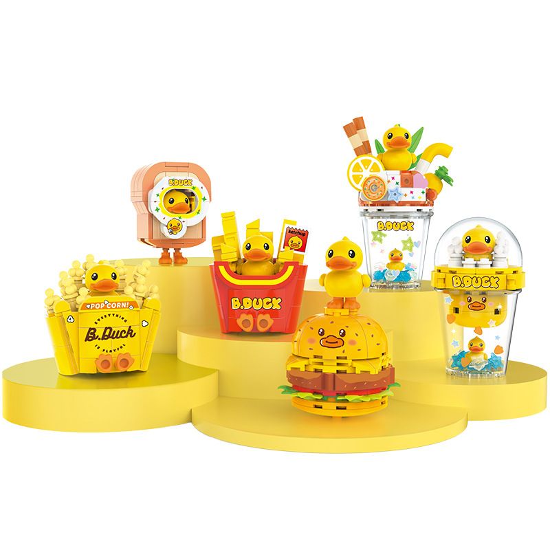 BALODY 21280 non  B.DUCK LITTLE VỊT VÀNG THỨC ĂN ĐỒ CHƠI 6 LOẠI bộ đồ chơi xếp lắp ráp ghép mô hình 591 khối