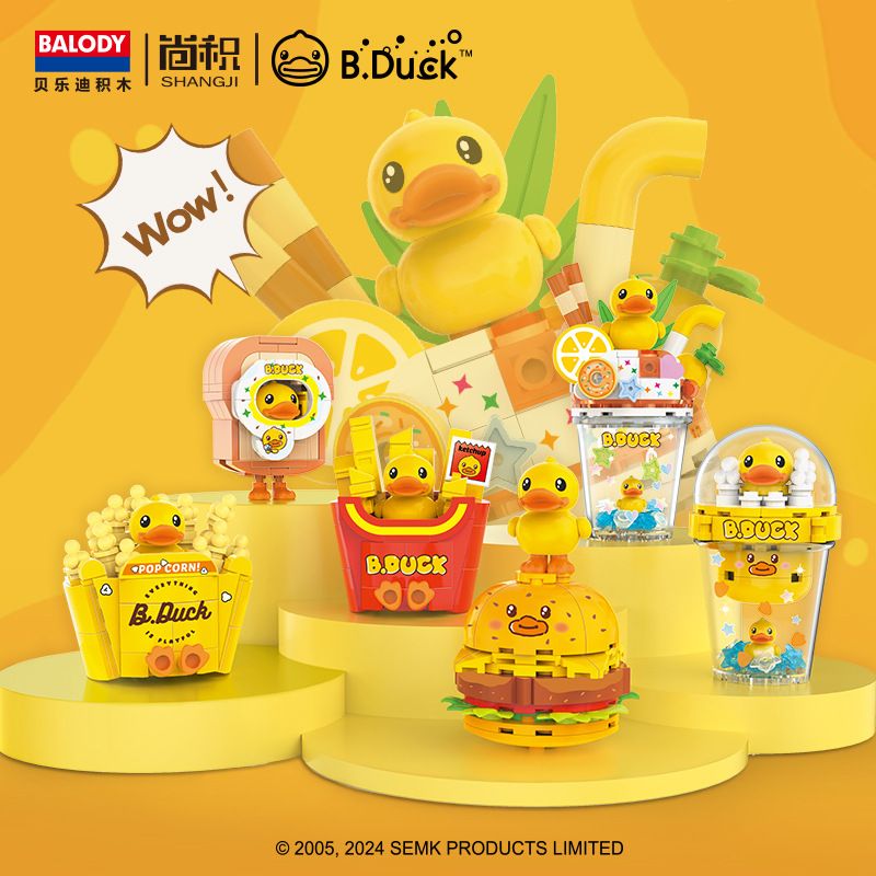 BALODY 21280 B.DUCK LITTLE VỊT VÀNG THỨC ĂN ĐỒ CHƠI 6 LOẠI bộ đồ chơi xếp lắp ráp ghép mô hình 591 khối