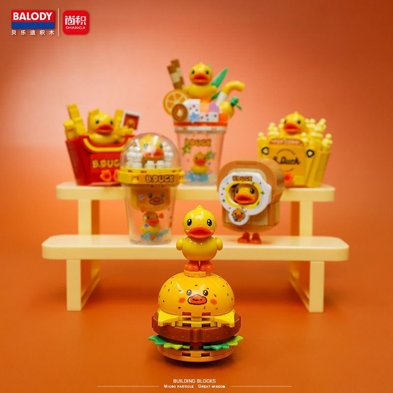 BALODY 21280 B.DUCK LITTLE VỊT VÀNG THỨC ĂN ĐỒ CHƠI 6 LOẠI bộ đồ chơi xếp lắp ráp ghép mô hình 591 khối