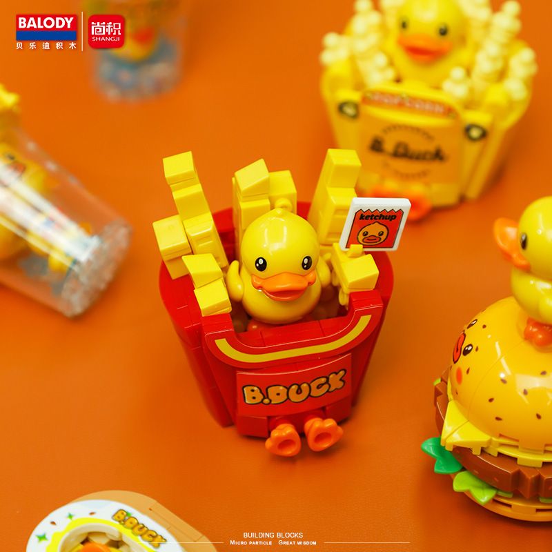 BALODY 21280 B.DUCK LITTLE VỊT VÀNG THỨC ĂN ĐỒ CHƠI 6 LOẠI bộ đồ chơi xếp lắp ráp ghép mô hình 591 khối
