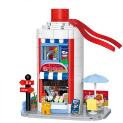 BALODY 21244 QUÁN PHỐ HOA CÀ PHÊ VỊ NƯỚC SỐT bộ đồ chơi xếp lắp ráp ghép mô hình CHINESE COFFEE 557 khối