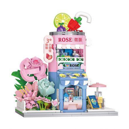BALODY 21245 CỬA HÀNG PHỐ HOA WEIJI BISTRO bộ đồ chơi xếp lắp ráp ghép mô hình TIPSY BISTRO 595 khối
