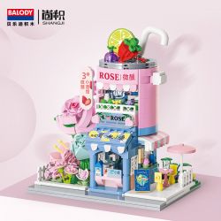 BALODY 21245 CỬA HÀNG PHỐ HOA WEIJI BISTRO bộ đồ chơi xếp lắp ráp ghép mô hình TIPSY BISTRO 595 khối