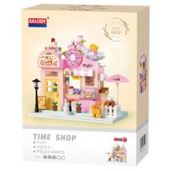 BALODY 21205 NHÀ NGHỆ THUẬT HOA TRỌ ĐÓN ÁNH SÁNG bộ đồ chơi xếp lắp ráp ghép mô hình TIME SHOP 458 khối