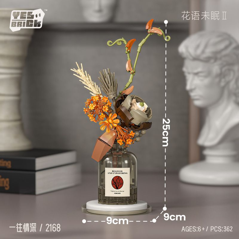 WEILE CREATION 2168 HOA KHÔNG NGỦ II TÌNH YÊU ĐAM MÊ bộ đồ chơi xếp lắp ráp ghép mô hình Creator Sáng Tạo 362 khối