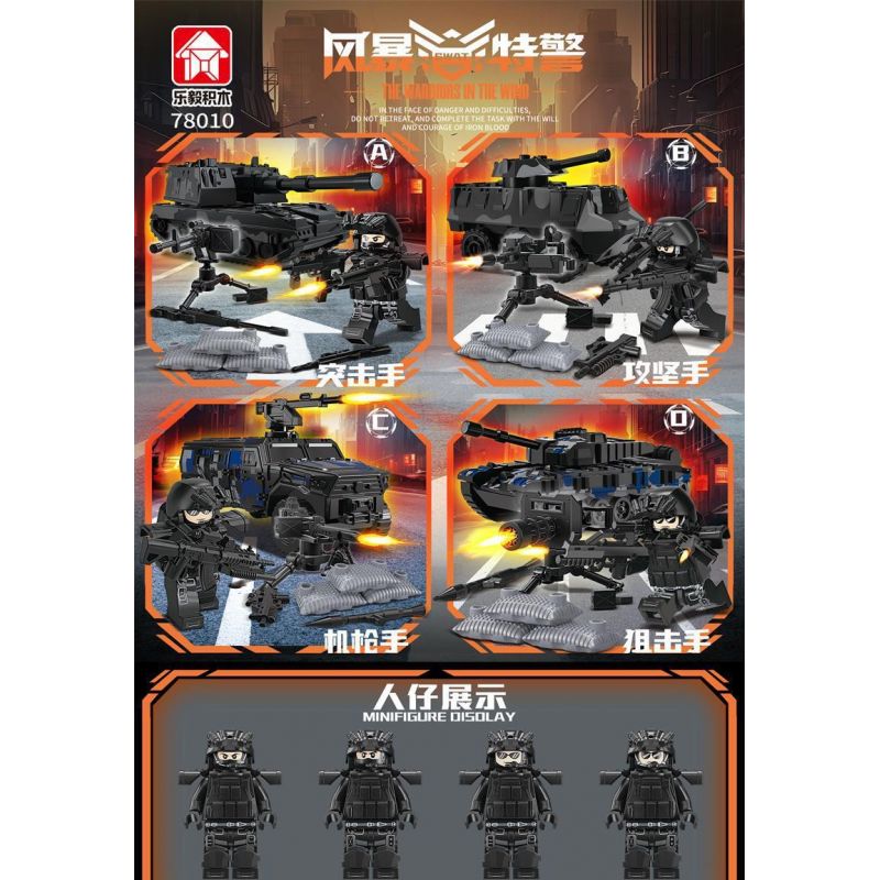 LE YI 78010 STORM SWAT 4 LOẠI TẤN CÔNG XẠ THỦ MÁY BẮN TỈA bộ đồ chơi xếp lắp ráp ghép mô hình Military Army Quân Sự Bộ Đội