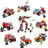 ZHEGAO 913001 CHUYỂN HÓA TRỰC TIẾP TỔ HỢP MECHA CHỮA CHÁY 8 bộ đồ chơi xếp lắp ráp ghép mô hình City Thành Phố 429 khối