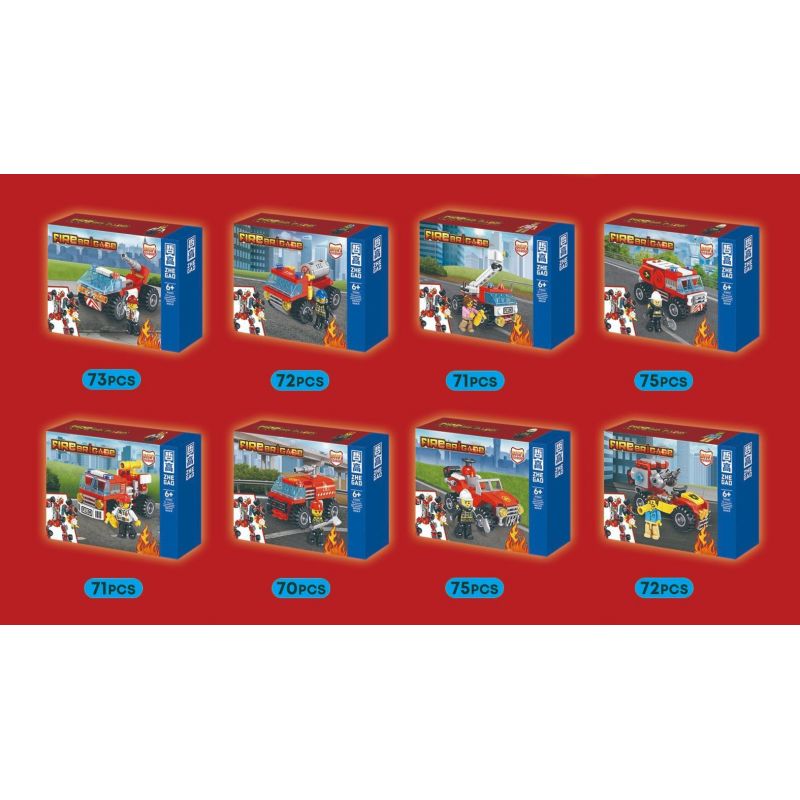 ZHEGAO 913001 CHUYỂN HÓA TRỰC TIẾP TỔ HỢP MECHA CHỮA CHÁY 8 bộ đồ chơi xếp lắp ráp ghép mô hình City Thành Phố 429 khối