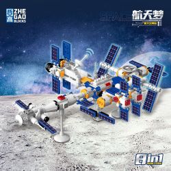 ZHEGAO 915002 TRẠM VŨ TRỤ 8 MÔ HÌNH bộ đồ chơi xếp lắp ráp ghép mô hình City Thành Phố 818 khối