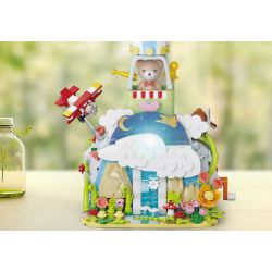 KAIDO KD99015 99015 FANTASY TEDDY CUỘC PHIÊU LƯU KỲ ẢO CỦA KHINH KHÍ CẦU bộ đồ chơi xếp lắp ráp ghép mô hình TEDDY MAGIC LAUNCH ADVENTURE