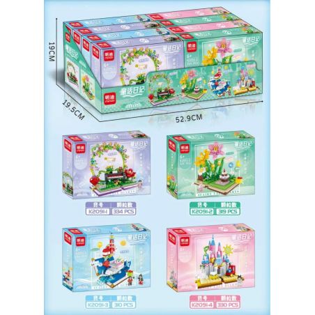 MINGDI LEIBAO K2091 2091 NHẬT KÝ TRUYỆN CỔ TÍCH 4 LOẠI MỘNG MƠ RỰC RỠ CHÚC MỪNG SINH ĐẠI DƯƠNG ÂM NHẠC CƯỠI GIÓ VÀ SÓNG bộ đồ chơi xếp lắp ráp ghép mô hình FAIRY TALE DIARY 1293 khối