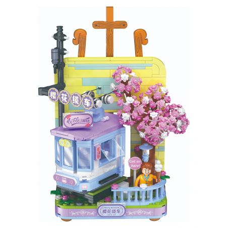 ZHEGAO 662019 THẾ GIỚI SKETCHPAD CÁP TREO SAKURA bộ đồ chơi xếp lắp ráp ghép mô hình Arts & Crafts SKETCHPAD WORLD 755 khối