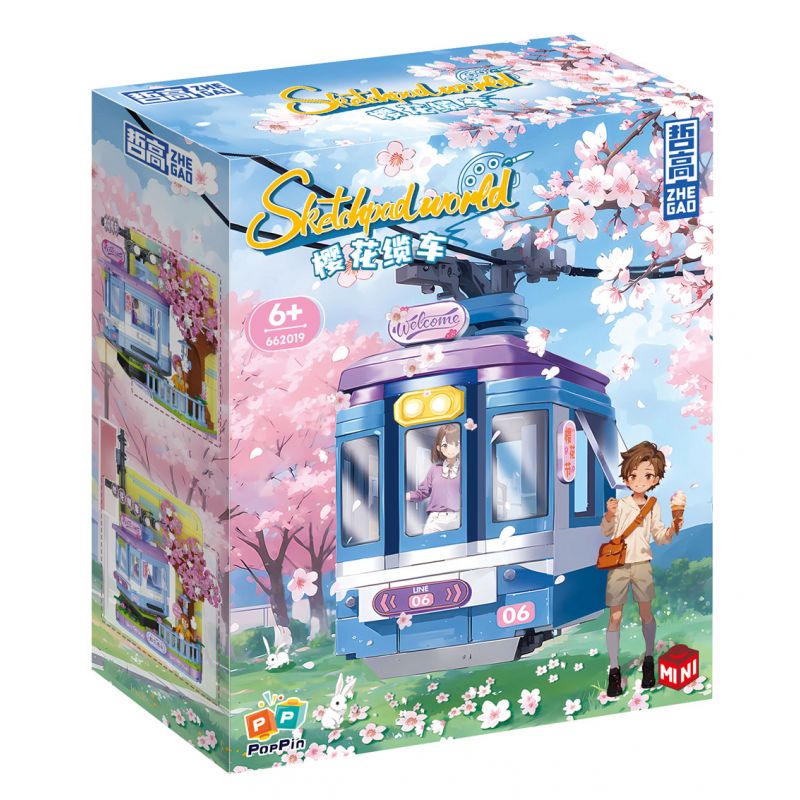 ZHEGAO 662019 THẾ GIỚI SKETCHPAD CÁP TREO SAKURA bộ đồ chơi xếp lắp ráp ghép mô hình Arts & Crafts SKETCHPAD WORLD 755 khối