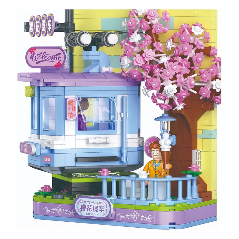 ZHEGAO 662019 THẾ GIỚI SKETCHPAD CÁP TREO SAKURA bộ đồ chơi xếp lắp ráp ghép mô hình Arts & Crafts SKETCHPAD WORLD 755 khối