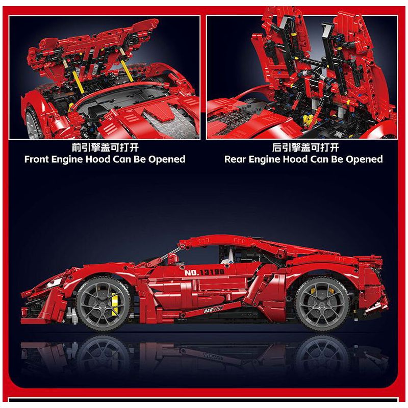 MouldKing 13190 Mould King 13190 SIÊU XE LYCAN tỷ lệ 1:8 bộ đồ chơi xếp lắp ráp ghép mô hình Technic LYKAN Kỹ Thuật Công Nghệ Cao Mô Hình Phương Tiện 4070 khối