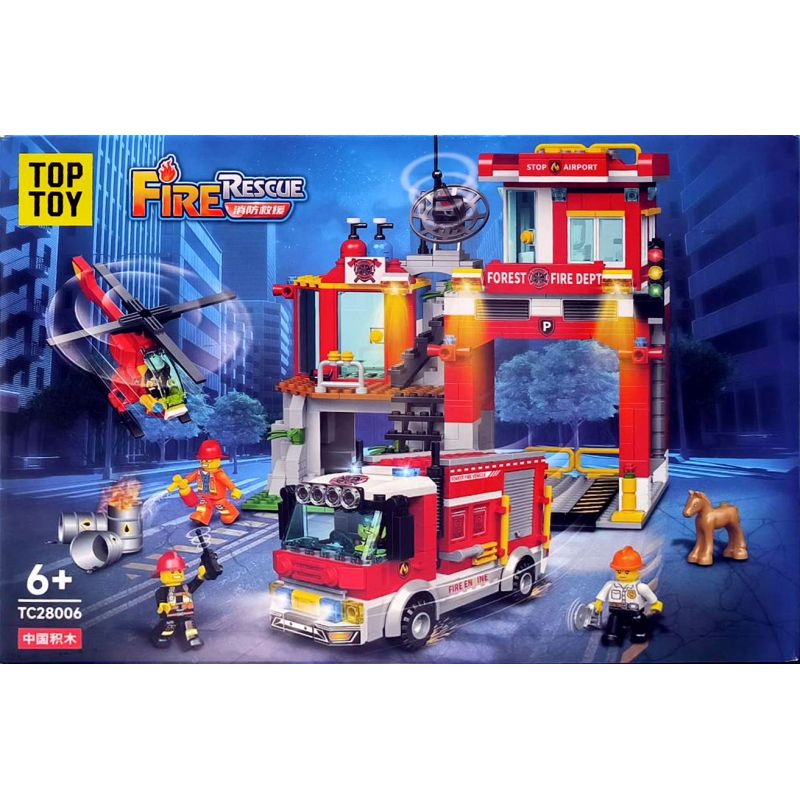 TOP TOY TC28006 28006 non Lego CỨU HỎA CHỮA CHÁY RỪNG bộ đồ chơi xếp lắp ráp ghép mô hình City FIRE RESCUE Thành Phố