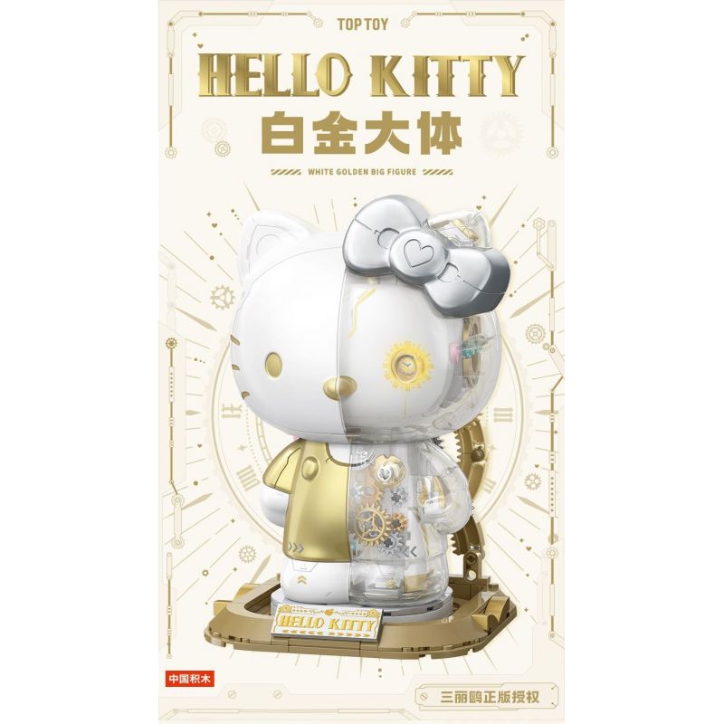 TOP TOY TC2045 2045 TC2060 2060 SANRIO THÂN HÌNH BẠCH KIM HELLO KITTY CYBORG bộ đồ chơi xếp lắp ráp ghép mô hình HELLO KITTY WHITE GOLDEN BIG FIGURE 400 khối