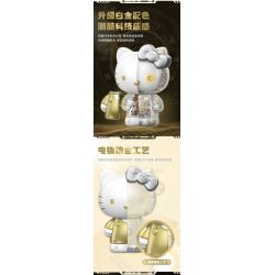 TOP TOY TC2045 2045 TC2060 2060 SANRIO THÂN HÌNH BẠCH KIM HELLO KITTY CYBORG bộ đồ chơi xếp lắp ráp ghép mô hình HELLO KITTY WHITE GOLDEN BIG FIGURE 400 khối