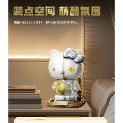 TOP TOY TC2045 2045 TC2060 2060 SANRIO THÂN HÌNH BẠCH KIM HELLO KITTY CYBORG bộ đồ chơi xếp lắp ráp ghép mô hình HELLO KITTY WHITE GOLDEN BIG FIGURE 400 khối