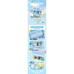 KEEPPLEY K20847 20847 SANRIO XE BÁN MÓN TRÁNG MIỆNG CHÓ TAI TO BÁNH PUDDING bộ đồ chơi xếp lắp ráp ghép mô hình Movie & Game SANRIO CHARACTERS Phim Và Trò Chơi 310 khối