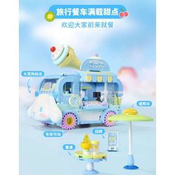 KEEPPLEY K20847 20847 SANRIO XE BÁN MÓN TRÁNG MIỆNG CHÓ TAI TO BÁNH PUDDING bộ đồ chơi xếp lắp ráp ghép mô hình Movie & Game SANRIO CHARACTERS Phim Và Trò Chơi 310 khối