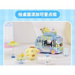 KEEPPLEY K20847 20847 SANRIO XE BÁN MÓN TRÁNG MIỆNG CHÓ TAI TO BÁNH PUDDING bộ đồ chơi xếp lắp ráp ghép mô hình Movie & Game SANRIO CHARACTERS Phim Và Trò Chơi 310 khối