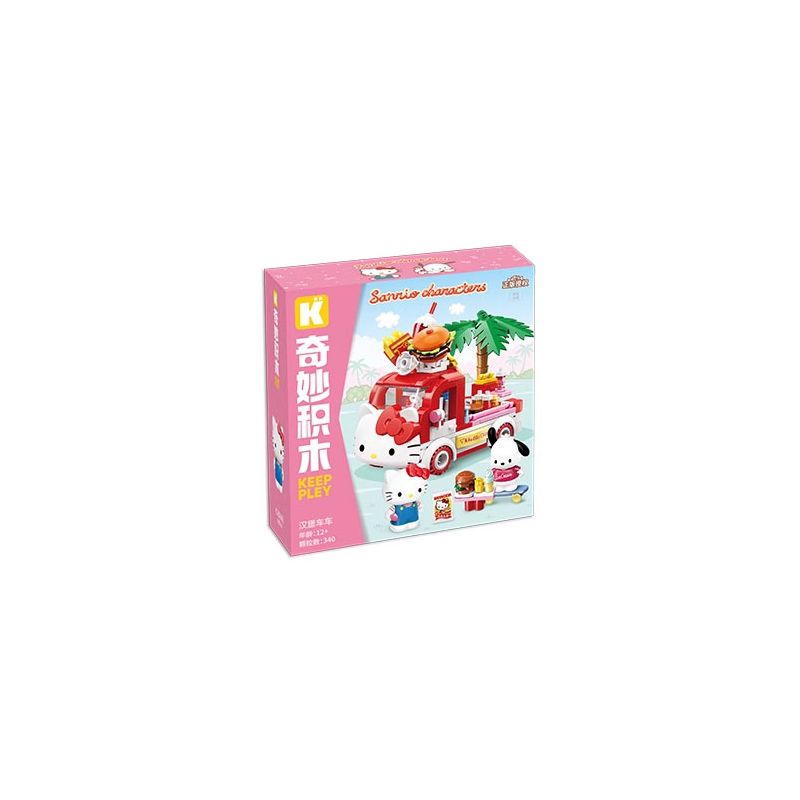 KEEPPLEY K20848 20848 SANRIO XE TẢI BURGER HELLO KITTY CHÓ PACHA bộ đồ chơi xếp lắp ráp ghép mô hình Movie & Game SANRIO CHARACTERS Phim Và Trò Chơi 340 khối