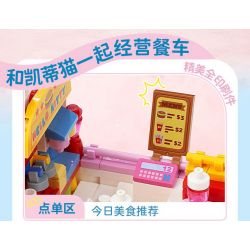 KEEPPLEY K20848 20848 SANRIO XE TẢI BURGER HELLO KITTY CHÓ PACHA bộ đồ chơi xếp lắp ráp ghép mô hình Movie & Game SANRIO CHARACTERS Phim Và Trò Chơi 340 khối