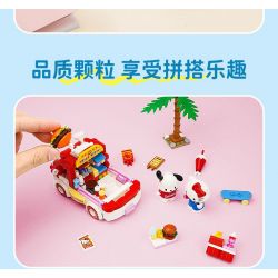 KEEPPLEY K20848 20848 SANRIO XE TẢI BURGER HELLO KITTY CHÓ PACHA bộ đồ chơi xếp lắp ráp ghép mô hình Movie & Game SANRIO CHARACTERS Phim Và Trò Chơi 340 khối