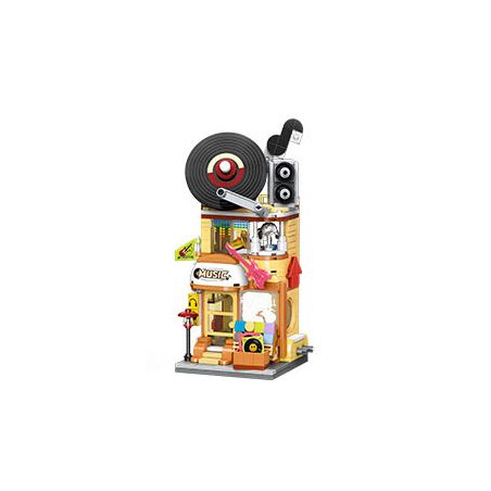 KEEPPLEY K28028 28028 CHẾ ĐỘ XEM PHỐ ĐẦY MÀU SẮC PHẦN 6 CỬA HÀNG NHẠC CỤ VÀ ĐĨA NHỰA bộ đồ chơi xếp lắp ráp ghép mô hình 351 khối