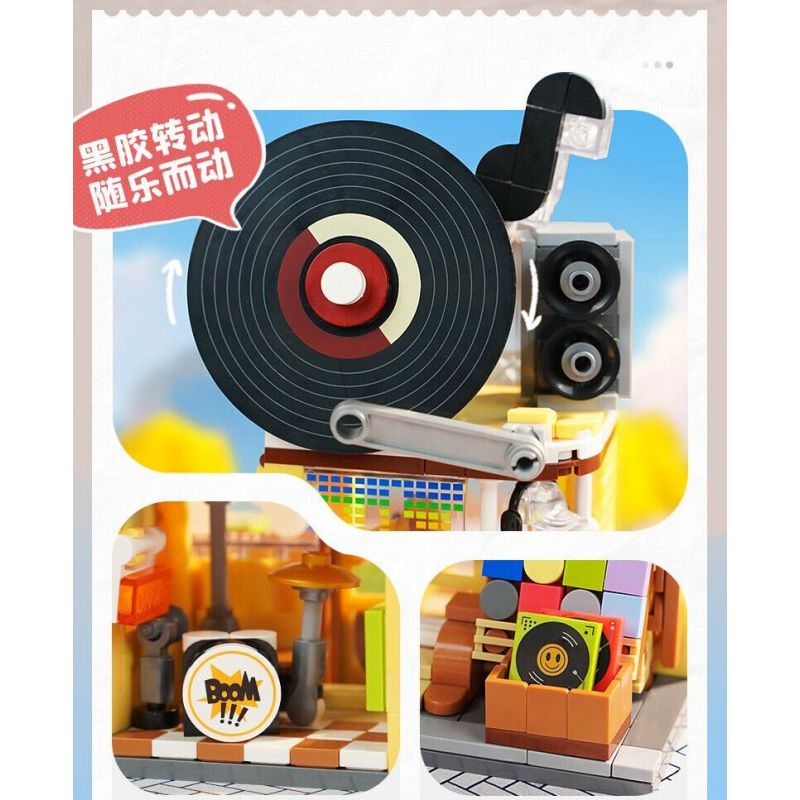 KEEPPLEY K28028 28028 CHẾ ĐỘ XEM PHỐ ĐẦY MÀU SẮC PHẦN 6 CỬA HÀNG NHẠC CỤ VÀ ĐĨA NHỰA bộ đồ chơi xếp lắp ráp ghép mô hình 351 khối